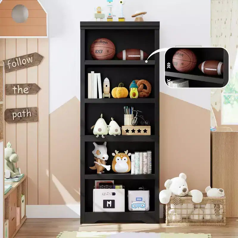 Libreria a 2/3/5/6 Ripiani, Stile Farmhouse, Larghezza 23,6"/31,5" con Ripiani Regolabili – Scaffale a Giorno con Design Antiscivolo per Casa e Ufficio