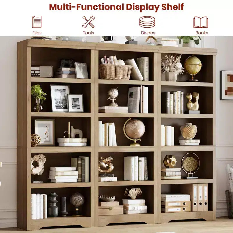 Libreria a 2/3/5/6 Ripiani, Stile Farmhouse, Larghezza 23,6"/31,5" con Ripiani Regolabili – Scaffale a Giorno con Design Antiscivolo per Casa e Ufficio