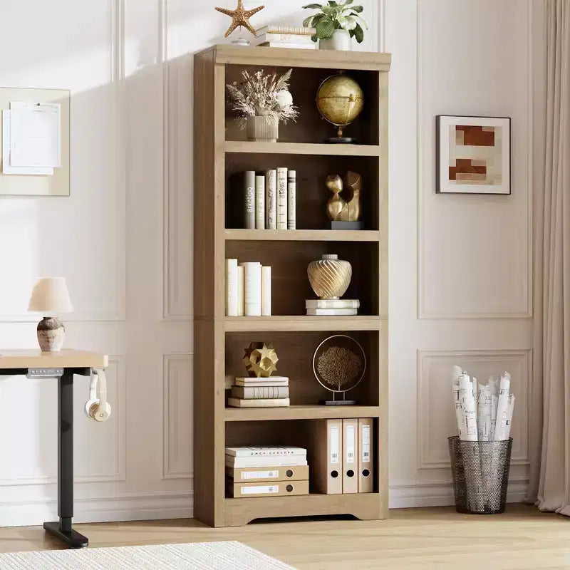 Libreria a 2/3/5/6 Ripiani, Stile Farmhouse, Larghezza 23,6"/31,5" con Ripiani Regolabili – Scaffale a Giorno con Design Antiscivolo per Casa e Ufficio