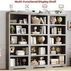 Libreria a 2/3/5/6 Ripiani, Stile Farmhouse, Larghezza 23,6"/31,5" con Ripiani Regolabili – Scaffale a Giorno con Design Antiscivolo per Casa e Ufficio