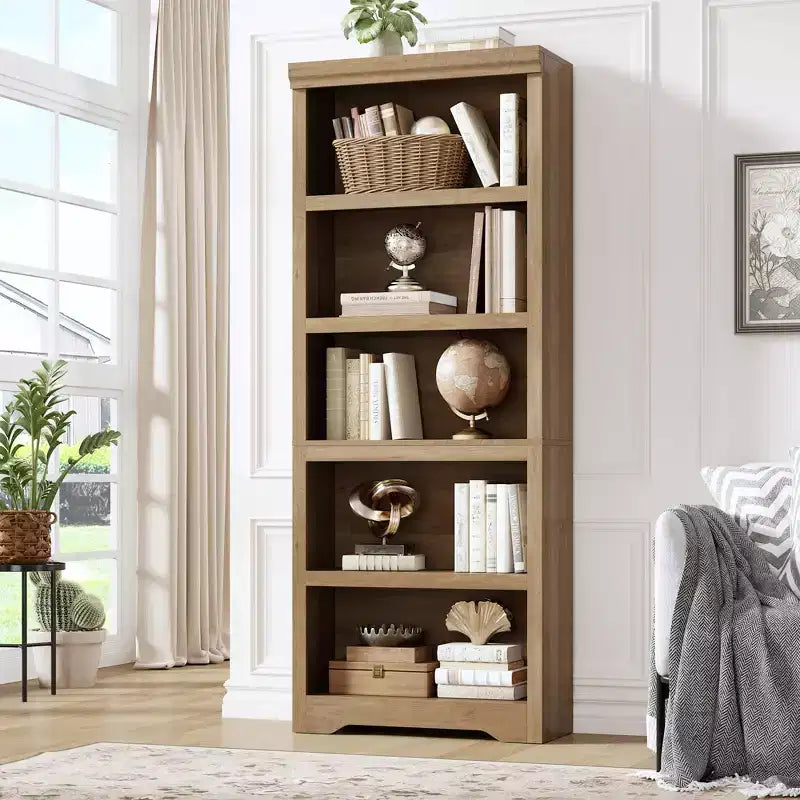 Libreria a 2/3/5/6 Ripiani, Stile Farmhouse, Larghezza 23,6"/31,5" con Ripiani Regolabili – Scaffale a Giorno con Design Antiscivolo per Casa e Ufficio