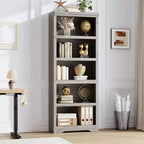 Libreria a 2/3/5/6 Ripiani, Stile Farmhouse, Larghezza 23,6"/31,5" con Ripiani Regolabili – Scaffale a Giorno con Design Antiscivolo per Casa e Ufficio