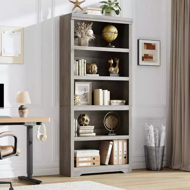 Libreria a 2/3/5/6 Ripiani, Stile Farmhouse, Larghezza 23,6"/31,5" con Ripiani Regolabili – Scaffale a Giorno con Design Antiscivolo per Casa e Ufficio