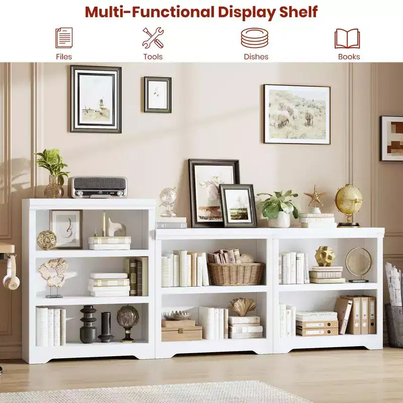 Libreria a 2/3/5/6 Ripiani, Stile Farmhouse, Larghezza 23,6"/31,5" con Ripiani Regolabili – Scaffale a Giorno con Design Antiscivolo per Casa e Ufficio