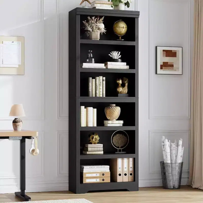 Libreria a 2/3/5/6 Ripiani, Stile Farmhouse, Larghezza 23,6"/31,5" con Ripiani Regolabili – Scaffale a Giorno con Design Antiscivolo per Casa e Ufficio