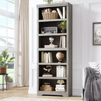 Libreria a 2/3/5/6 Ripiani, Stile Farmhouse, Larghezza 23,6"/31,5" con Ripiani Regolabili – Scaffale a Giorno con Design Antiscivolo per Casa e Ufficio
