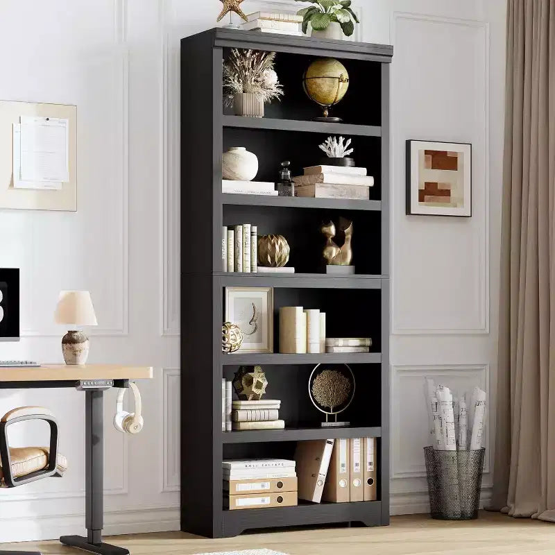 Libreria a 2/3/5/6 Ripiani, Stile Farmhouse, Larghezza 23,6"/31,5" con Ripiani Regolabili – Scaffale a Giorno con Design Antiscivolo per Casa e Ufficio