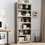 Libreria a 2/3/5/6 Ripiani, Stile Farmhouse, Larghezza 23,6"/31,5" con Ripiani Regolabili – Scaffale a Giorno con Design Antiscivolo per Casa e Ufficio