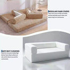 80.7" Divano Letto Convertibile 5-in-1, Divano Pieghevole in Velluto a Coste con Contenitore, 4 Strutture e 2 Cuscini, Nessun Montaggio, Salvaspazio per Casa e Dormitorio – Beige