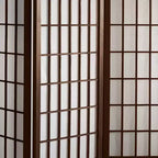 Oriental Furniture 6 ft. Tall Window Pane Shoji Screen - Walnut (6 Panels): Folding Privacy Partition