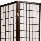 Oriental Furniture 6 ft. Tall Window Pane Shoji Screen - Walnut (6 Panels): Folding Privacy Partition