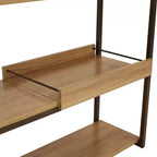 Industrial-Style, 3-Shelf Sofa Table with Removable Serving Tray - Brown - 28.25 in