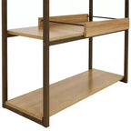 Industrial-Style, 3-Shelf Sofa Table with Removable Serving Tray - Brown - 28.25 in