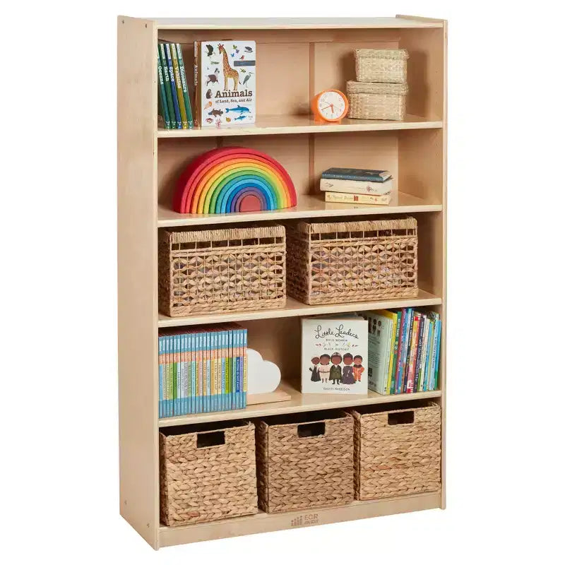 Wooden Classic Bookcase with Adjustable Shelves, 60in, Classroom Bookshelf
