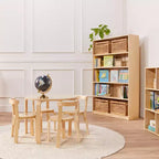 Wooden Classic Bookcase with Adjustable Shelves, 60in, Classroom Bookshelf