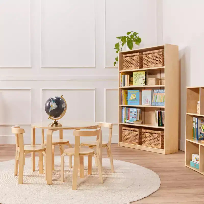 Wooden Classic Bookcase with Adjustable Shelves, 60in, Classroom Bookshelf