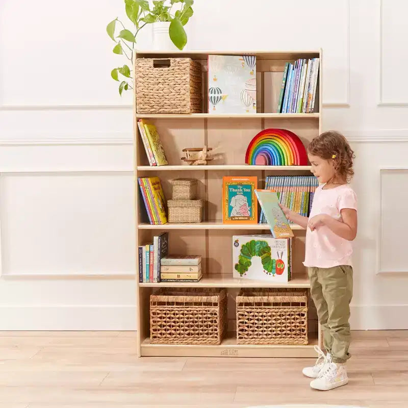 Wooden Classic Bookcase with Adjustable Shelves, 60in, Classroom Bookshelf