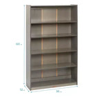 Wooden Classic Bookcase with Adjustable Shelves, 60in, Classroom Bookshelf