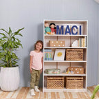 Wooden Classic Bookcase with Adjustable Shelves, 60in, Classroom Bookshelf