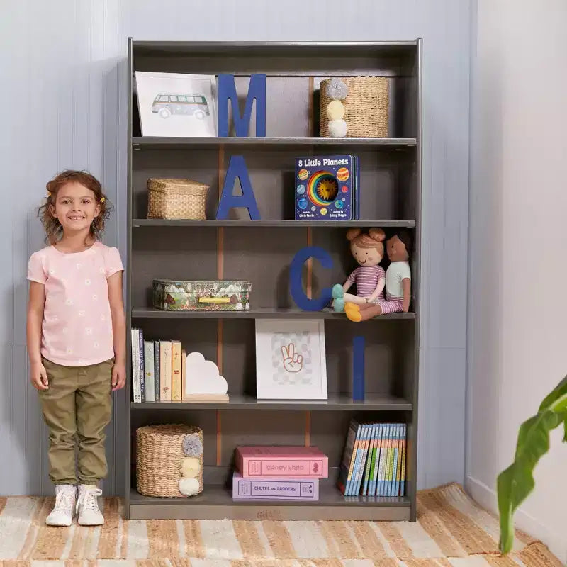 Wooden Classic Bookcase with Adjustable Shelves, 60in, Classroom Bookshelf