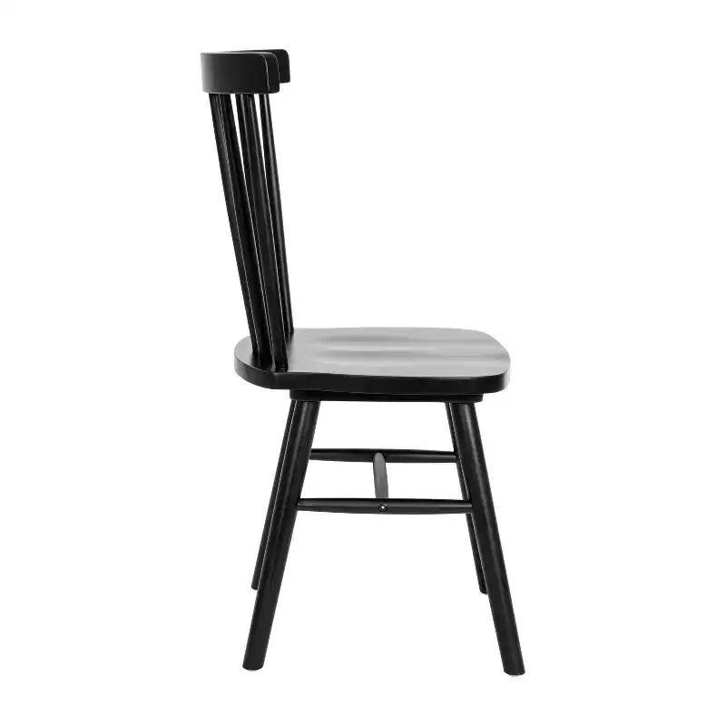 Set of 2 Commercial Grade Windsor Dining Chairs, Solid Wood Armless Spindle Back Restaurant Dining Chairs