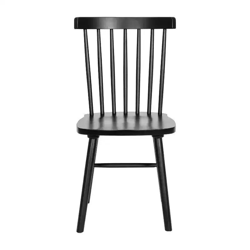 Set of 2 Commercial Grade Windsor Dining Chairs, Solid Wood Armless Spindle Back Restaurant Dining Chairs