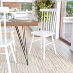 Set of 2 Commercial Grade Windsor Dining Chairs, Solid Wood Armless Spindle Back Restaurant Dining Chairs