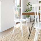 Set of 2 Commercial Grade Windsor Dining Chairs, Solid Wood Armless Spindle Back Restaurant Dining Chairs