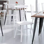 Set of 2 Commercial Grade Windsor Dining Chairs, Solid Wood Armless Spindle Back Restaurant Dining Chairs