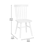 Set of 2 Commercial Grade Windsor Dining Chairs, Solid Wood Armless Spindle Back Restaurant Dining Chairs