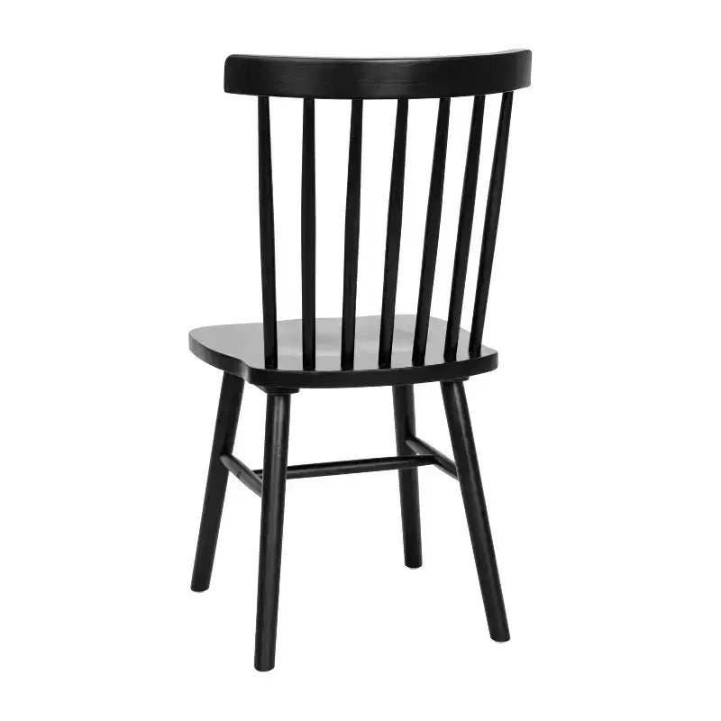 Set of 2 Commercial Grade Windsor Dining Chairs, Solid Wood Armless Spindle Back Restaurant Dining Chairs