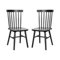Set of 2 Commercial Grade Windsor Dining Chairs, Solid Wood Armless Spindle Back Restaurant Dining Chairs