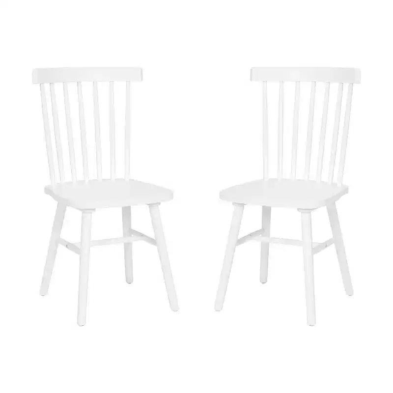 Set of 2 Commercial Grade Windsor Dining Chairs, Solid Wood Armless Spindle Back Restaurant Dining Chairs