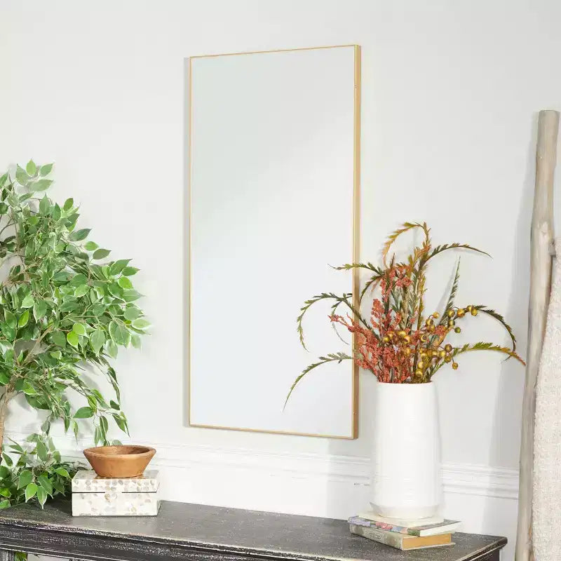 Wood Wall Mirror with Thin Frame
