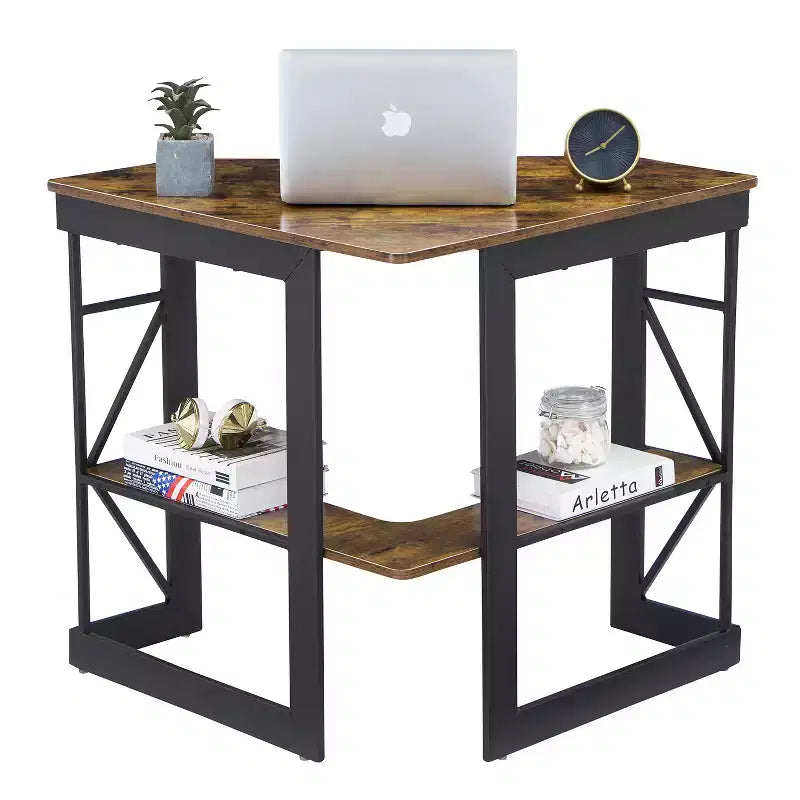41 in Corner Computer Desk with Storage Shelves & Charging Station, Gamer Desk, Modern Computer Desk for Home Office Workstation