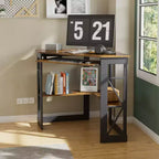 41 in Corner Computer Desk with Storage Shelves & Charging Station, Gamer Desk, Modern Computer Desk for Home Office Workstation