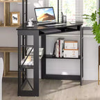 41 in Corner Computer Desk with Storage Shelves & Charging Station, Gamer Desk, Modern Computer Desk for Home Office Workstation