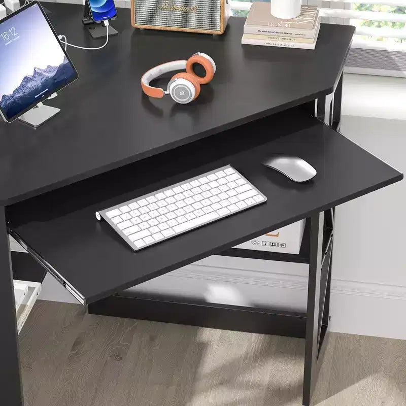 41 in Corner Computer Desk with Storage Shelves & Charging Station, Gamer Desk, Modern Computer Desk for Home Office Workstation