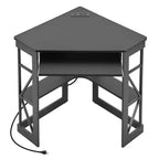 41 in Corner Computer Desk with Storage Shelves & Charging Station, Gamer Desk, Modern Computer Desk for Home Office Workstation