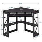 41 in Corner Computer Desk with Storage Shelves & Charging Station, Gamer Desk, Modern Computer Desk for Home Office Workstation