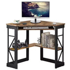 41 in Corner Computer Desk with Storage Shelves & Charging Station, Gamer Desk, Modern Computer Desk for Home Office Workstation