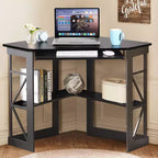 41 in Corner Computer Desk with Storage Shelves & Charging Station, Gamer Desk, Modern Computer Desk for Home Office Workstation