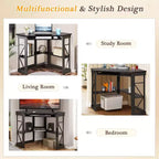 41 in Corner Computer Desk with Storage Shelves & Charging Station, Gamer Desk, Modern Computer Desk for Home Office Workstation