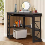41 in Corner Computer Desk with Storage Shelves & Charging Station, Gamer Desk, Modern Computer Desk for Home Office Workstation