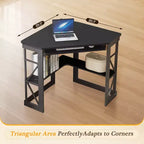 41 in Corner Computer Desk with Storage Shelves & Charging Station, Gamer Desk, Modern Computer Desk for Home Office Workstation