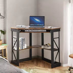 41 in Corner Computer Desk with Storage Shelves & Charging Station, Gamer Desk, Modern Computer Desk for Home Office Workstation