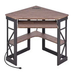 41 in Corner Computer Desk with Storage Shelves & Charging Station, Gamer Desk, Modern Computer Desk for Home Office Workstation