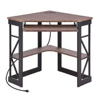 41 in Corner Computer Desk with Storage Shelves & Charging Station, Gamer Desk, Modern Computer Desk for Home Office Workstation