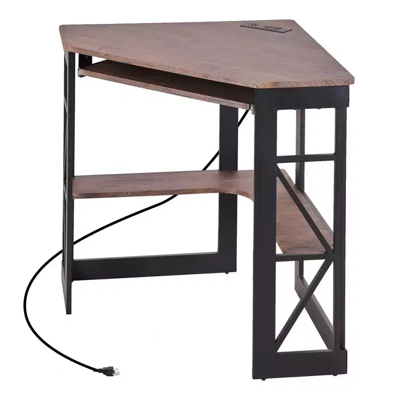 41 in Corner Computer Desk with Storage Shelves & Charging Station, Gamer Desk, Modern Computer Desk for Home Office Workstation
