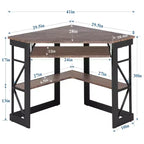 41 in Corner Computer Desk with Storage Shelves & Charging Station, Gamer Desk, Modern Computer Desk for Home Office Workstation